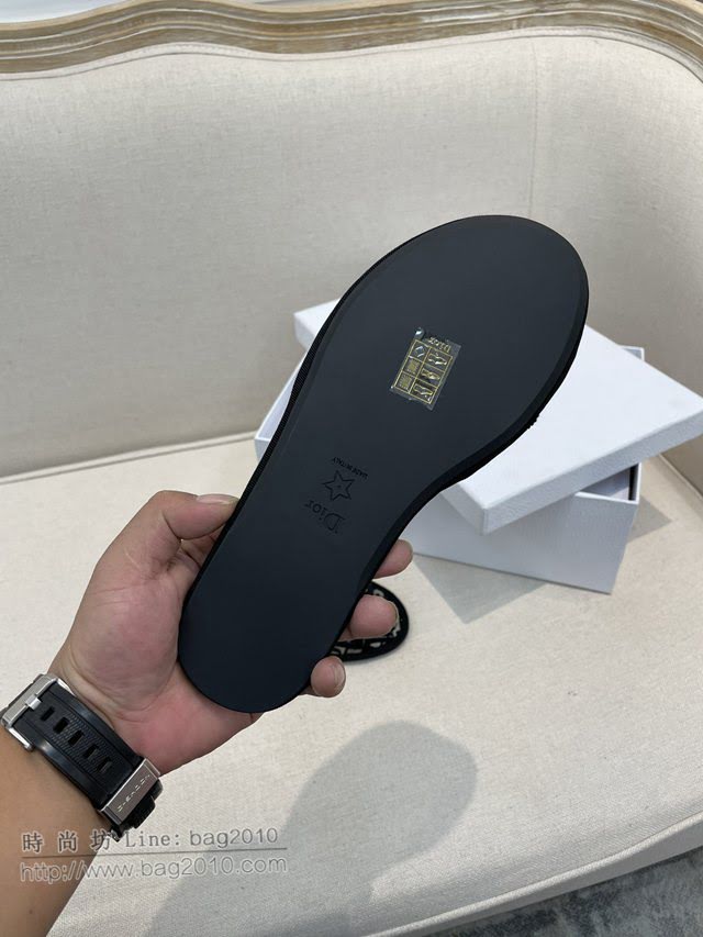 DIOR女鞋 迪奧2021專櫃新款戶外沙灘鞋 Dior天鵝絨家居拖  naq1452
